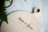 Round Custom Engraved Cutting Board - Wedding Gift