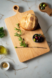 Wide Cherry Farmhouse Cutting Board with Handle - No Glue - Organic Finish