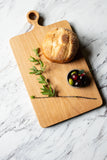Wide Cherry Farmhouse Cutting Board with Handle - No Glue - Organic Finish