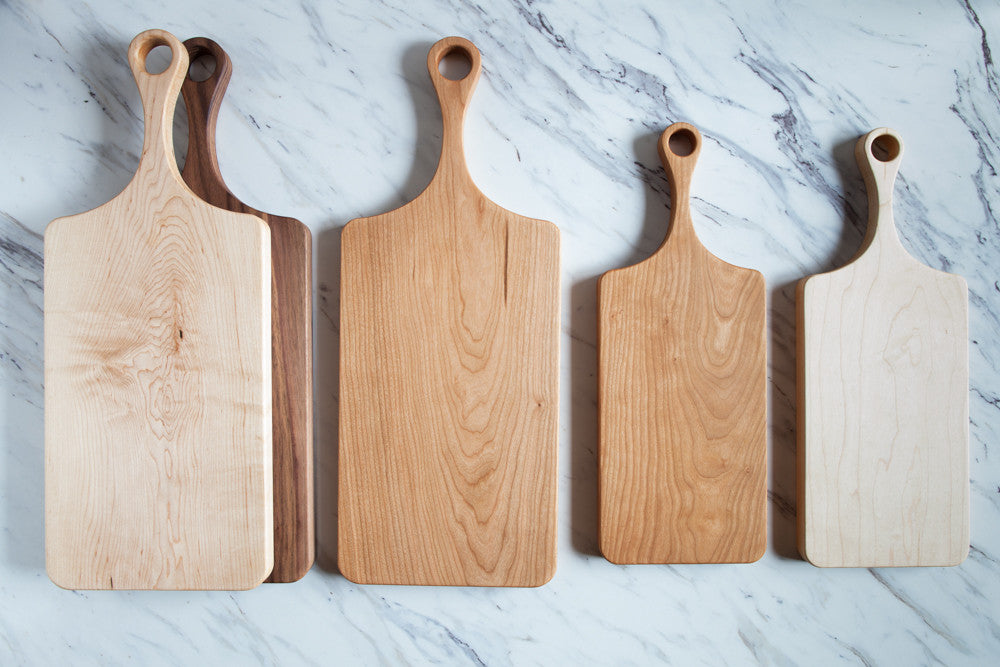 Maple, Cherry and Walnut with Handle Cutting Board