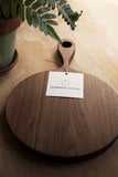 Wagner Round Wood Serving/Cutting Board with Long Handle